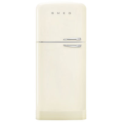 Smeg Retro 32" 19.2 Cu. Ft. Top Freezer Refrigerator with Ice Dispenser (FAB50ULCR3) - Cream