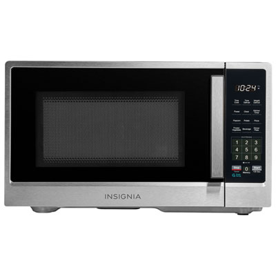 Image of Insignia 0.9 Cu. Ft. Microwave (NS-MW9SS5-C) - Stainless Steel - Only at Best Buy