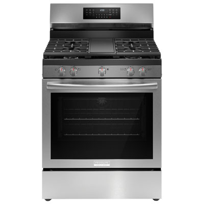 Frigidaire Gallery 30" 5.1 Cu. Ft. True Convection Freestanding Gas Air Fry Range (GCRG3060BF) - SS Best Buy sucks
