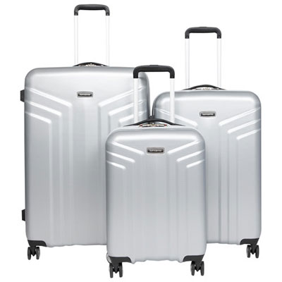 Image of Open Box - Samsonite Symphony 3-Piece Hard Side Luggage Set - Silver - Only at Best Buy