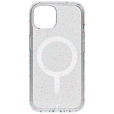 Image of BodyGuardz Carve Fitted Hard Shell Case with MagSafe for iPhone 15 - Silver Sparkle