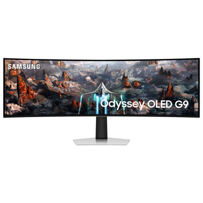 Open Box - Samsung Odyssey G9 49" QHD 240Hz 0.03ms GTG Curved OLED Gaming Monitor(LS49CG932SNXZA)- Silver