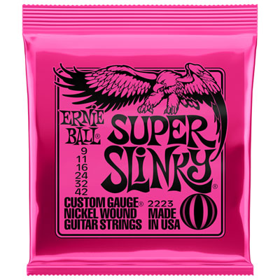 Ernie Ball Super Slinky 0.009 - 0.042 Nickel Wound Electric Guitar String (P02223) I love that I can get these strings for so little money at Best Buy