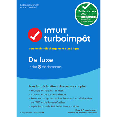 TurboImpôt Standard 2023 (PC) - 3 User - 8 Returns - French - Digital Download