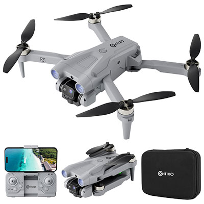 Image of Contixo F21 Quadcopter Drone with Camera & Controller - Grey