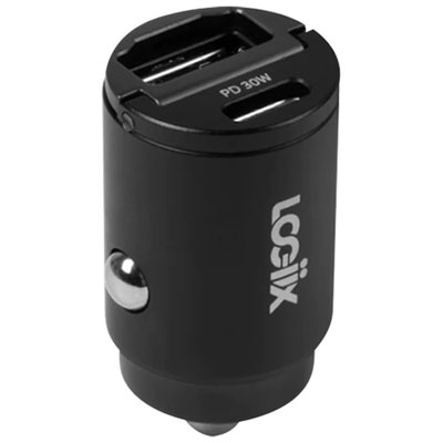 LOGiiX Power Lite 30 Duo 30W PD USB Type-C/USB-A Car Charger - Black