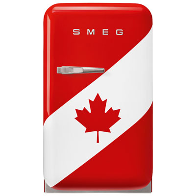 Smeg 16" 1.5 Cu. Ft. Under the Counter Refrigerator with LED Lighting (FAB5URDCA3) - Canada Flag - Only at Best Buy