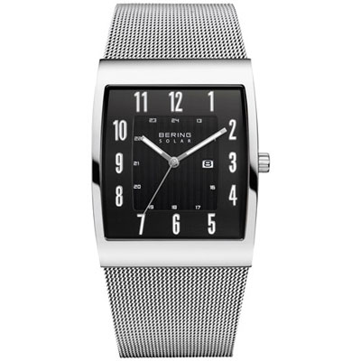 Image of Open Box - Bering Solar 33mm Men's Solar Powered Casual Watch - Silver/Black