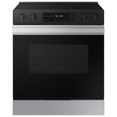 Samsung BESPOKE 30" 6.3 Cu. Ft. Self-Clean 5-Element Slide-In Electric Range (NSE6DG8100SRAC) - Stainless Steel Samsung electric stove