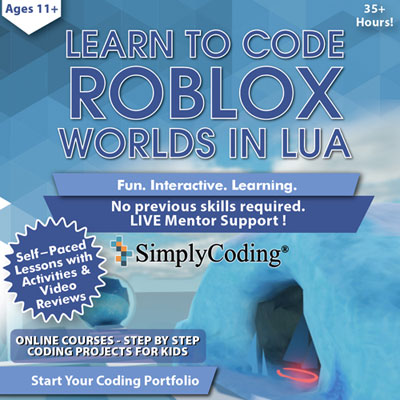 SimplyCoding Learn to Code Roblox Worlds in LUA - Ages 11+ - Digital Download