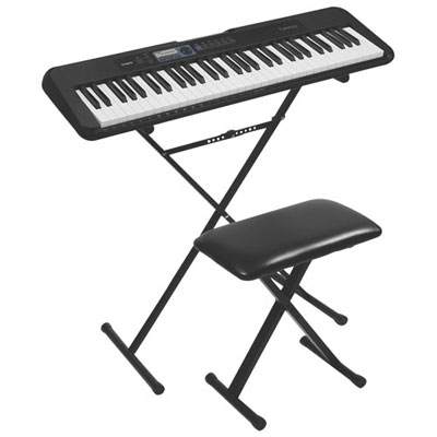 Open Box - Casio CT-S190 61-Key Electric Keyboard with Stand & Bench - Black