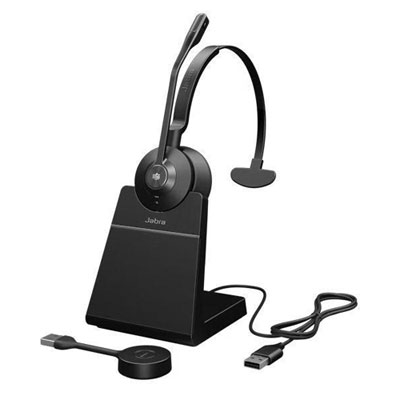 Image of Open Box - Jabra Engage 55 On-Ear Noise Cancelling Truly Wireless Bluetooth Headsets with Microphone - Black