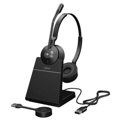 Image of Open Box - Jabra Engage 55 On-Ear Noise Cancelling Truly Wireless Bluetooth Headsets - Black
