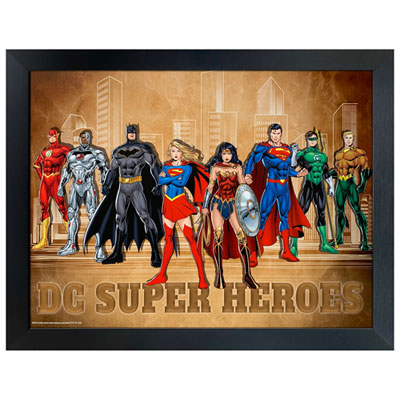 Image of Frameworth DC Super Heroes City Framed Collage (34x26  )