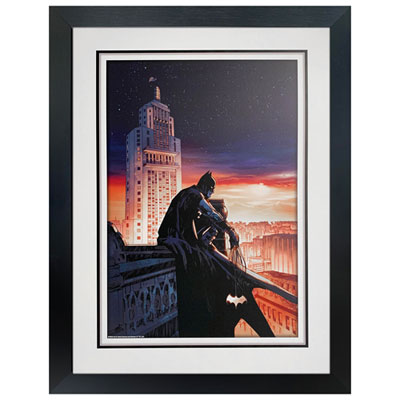 Image of Frameworth Batman Skyline Portrait Framed Print (26x34  )