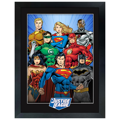 Image of Frameworth Justice League Vertical Portrait Framed Print (26x34  )