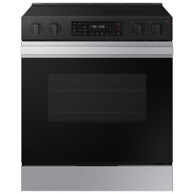 Samsung 30" 6.3 Cu. Ft. Fan Convection 5-Element Slide-In Electric Range (NSE6DG8310SRAC) - Stainless - Only at Best Buy Looks very good with all the Samsung stainless steel appliances in my kitchen