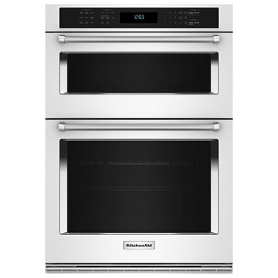 Kitchenaid 30" 6.4 Cu. Ft. Combination True Convection Electric Wall Oven (KOEC530PWH) - White The oven and microwave have very even cooking