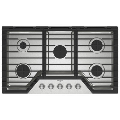 Whirlpool 36" 5-Burner Gas Cooktop (WCGK7036PS) - Stainless Steel Great cooktop