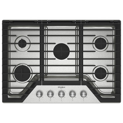 Whirlpool 30" 5-Burner Gas Cooktop (WCGK7030PS) - Stainless Steel great features