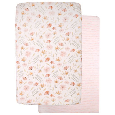 Nemcor 2-Piece Mini Jersey Fitted Sheet - Crib - Floral Jersey Crib Sheet