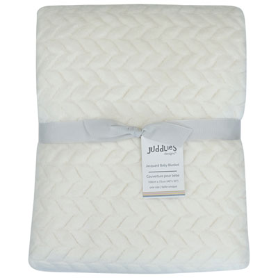Image of Juddlies Jacquard Flannel Blanket - Off-White