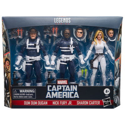 Image of Hasbro Marvel Legends Series Captain America: Nick Fury Jr./Sharon Carter/Dum Dum Dugan Action Figures