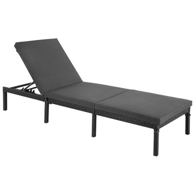 Image of Boutique Home Iron Folding Patio Chaise Lounge - Grey