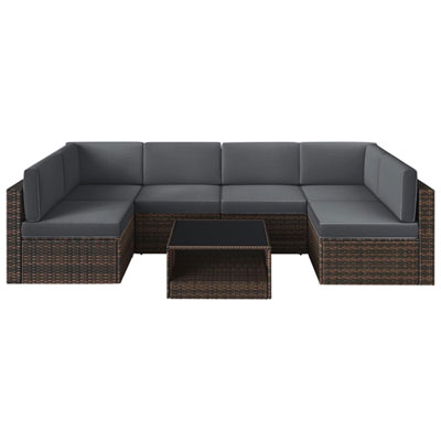 Image of Boutique Home 7-Piece Sectional Sofa Set - Brown/Grey