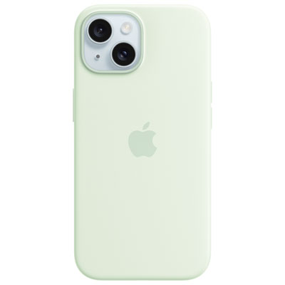 Apple Silicone Fitted Soft Shell Case with MagSafe for iPhone 15 - Soft Mint