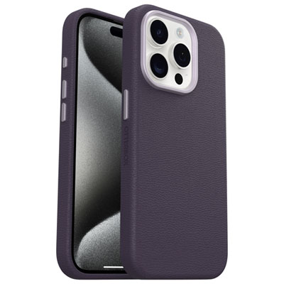 OtterBox Symmetry Cactus Leather Fitted Hard Shell Case for iPhone 15 Pro - Purple Best coverage