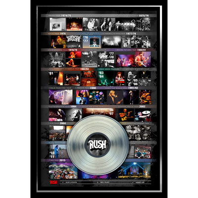 Frameworth The Rush: Tour History Collage Platinium LP Framed Canvas