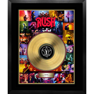 Image of Frameworth The Rush: Clockwork Angels Tour Gold LP Framed Canvas