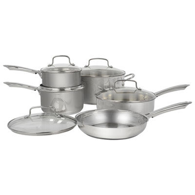 Image of Cuisinart 10-Piece Stainless Steel Cookware Set - Silver