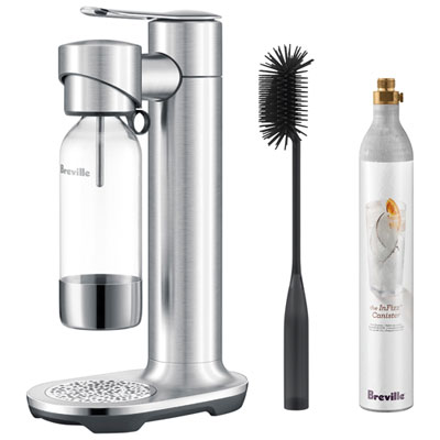 Machine À Boissons Pétillantes De 1 L Infizz Aqua De Breville Avec Bombonne De Co2 Et Brosse À Bouteille - Acier Inoxydable