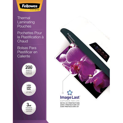 Fellowes ImageLast 9"x11.5" Thermal Laminating Pouches with UV Protection - 3 mil - 200 Pack The Best Pouches!