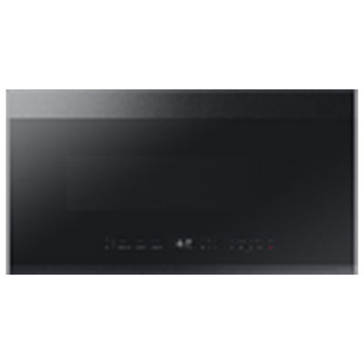 Image of Samsung BESPOKE Over-The-Range Microwave - 2.1 Cu. Ft. - Black Matte Steel