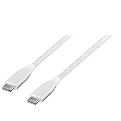 Insignia 1.2m (4ft) USB-C to USB-C Braided Cable (NS-MC5CC4W24-C) - White - Only at Best Buy Nice USB-C cable