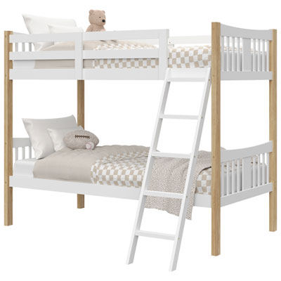 Storkcraft Caribou Solid Hardwood Twin Bunk Bed - White/Natural