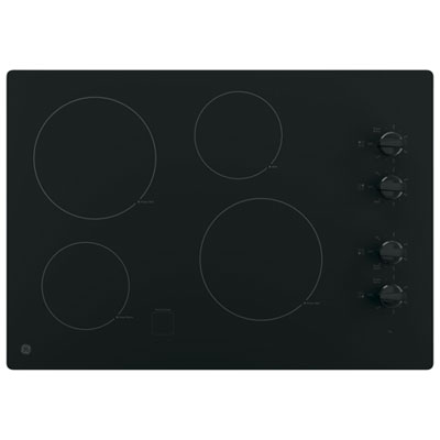 GE 30" 4-Element Electric Cooktop (JP3030DWBB) - Black White cooktop