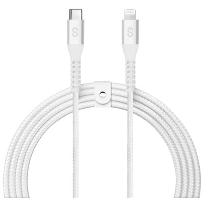 Câble Tissé Usb-C À Lightning De 1,2 M (3,9 Pi) Vibrance De Logiix (Lgx-13755) - Blanc