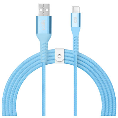 LOGiiX Vibrance 1.2m (3.9 ft.) Braided USB to USB-C Cable (LGX-13756) - Turquoise