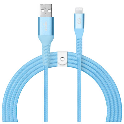 Câble Tissé Usb-A À Lightning De 1,2 M (3,9 Pi) Vibrance De Logiix (Lgx-13757) - Turquoise