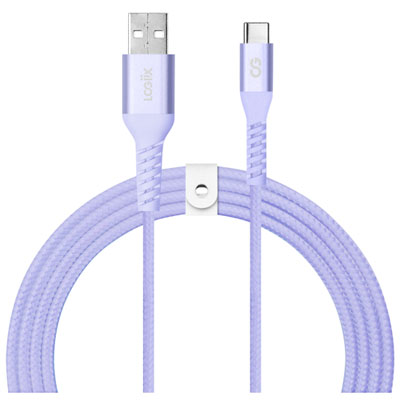 Câble Tissé Usb À Usb-C De 1,2 M (3,9 Pi) Vibrance De Logiix (Lgx-13760) - Lavande Great Made In Canada Cable Charging cord