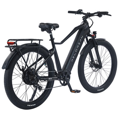 DeLorean DM200 500W Electric Bike (Up to 80.46km Battery Range/ 32km/hr Top Speed) - Black