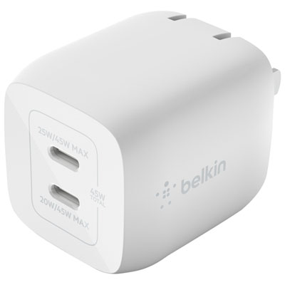 Belkin BoostCharge Pro 45W Dual USB-C Wall Charger - White Awesome USB Charger