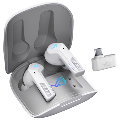 Écouteurs Boutons 100 % Sans Fil À Suppression Du Bruit Rog Cetra Speednova D'asus - Blanc Best game earbuds