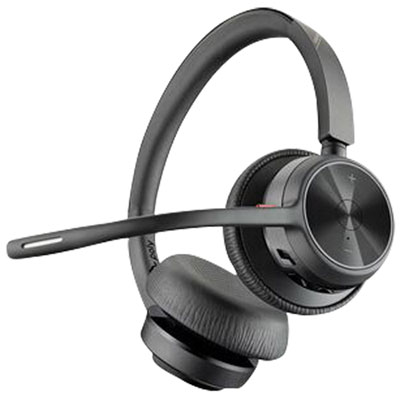 HP PolyVoyager 4320 On-Ear Noise Cancelling True Wireless Headset - Black