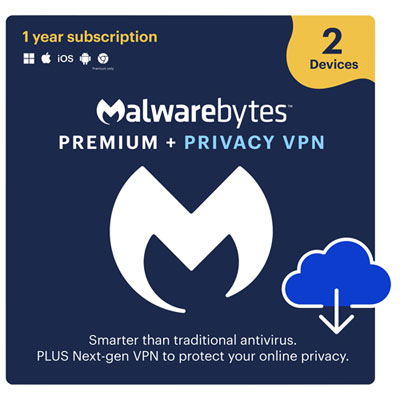 Image of Malwarebytes Premium + Privacy VPN (PC/Mac) - 2 Devices - 1 Year