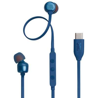 JBL Tune 310C In-Ear Sound Isolating Headphones with USB-C Connector - Blue I love the way the USB-C snaps snugly into my phone